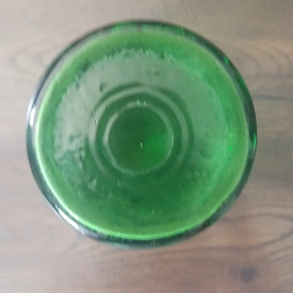 Green glass vase MCM style